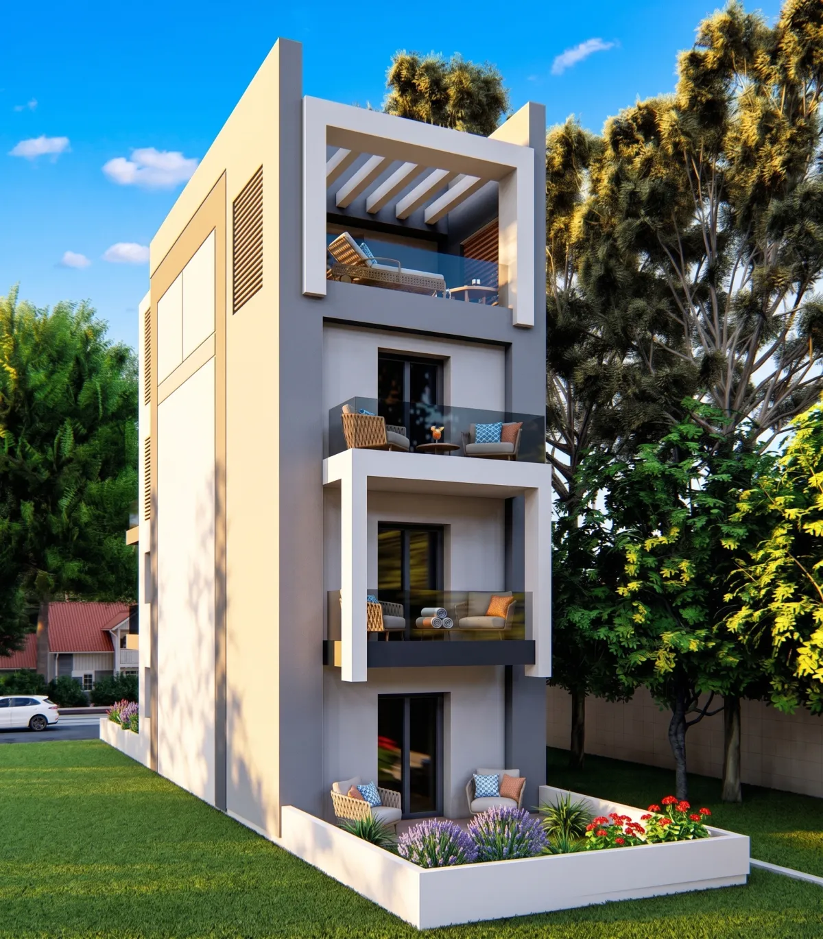 Балконы и остекление — мезонет с мансардой 75,1 м², Неа Калликратия